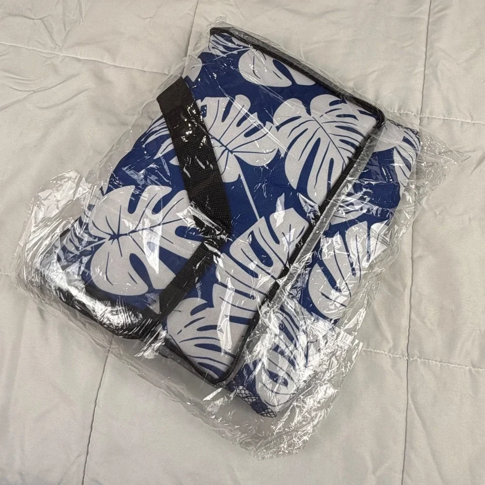Speaqua Cooler Bag OS Blue Tropical‎ Monstera Leaf Print Insulated NEW
